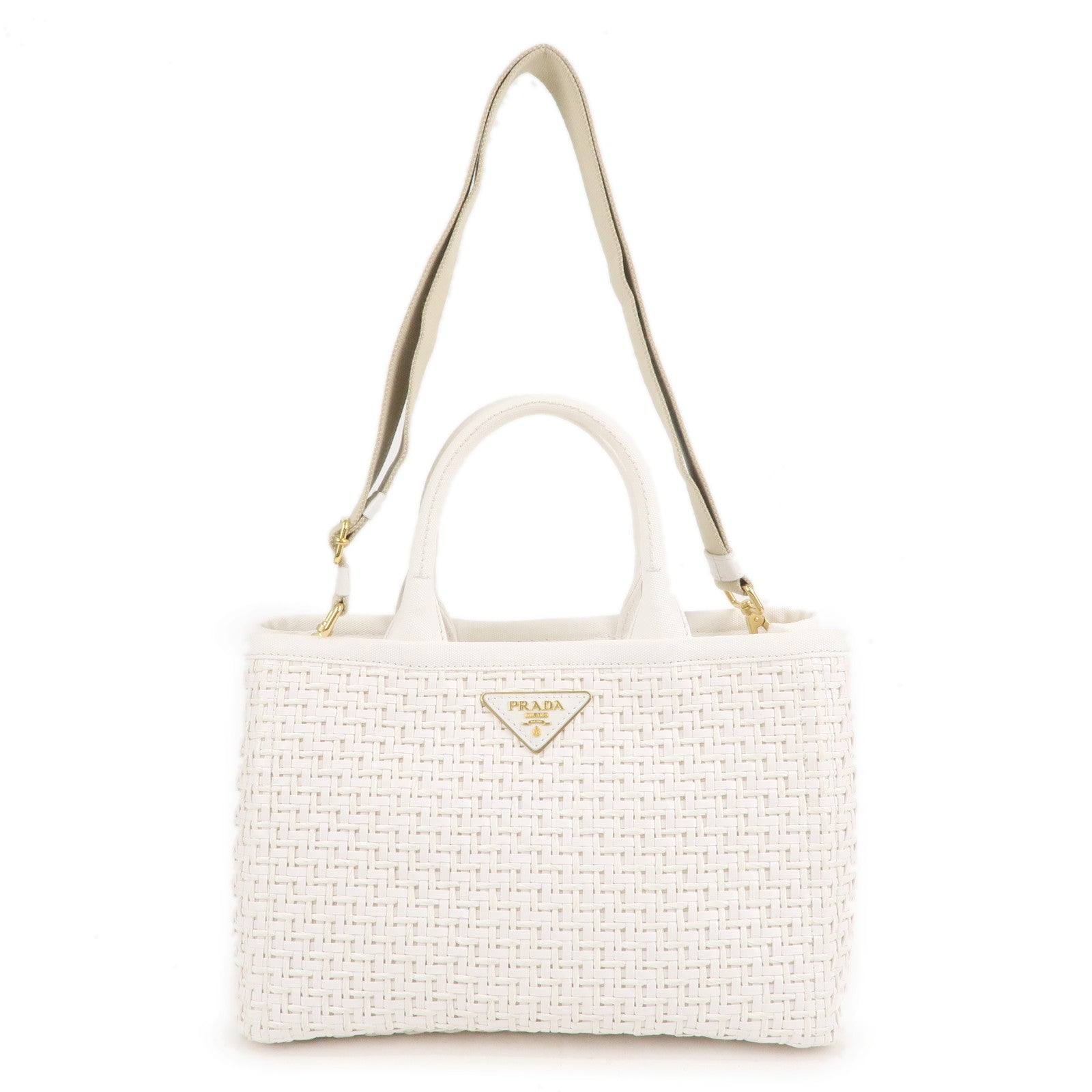 Prada Prada Canapa Straw Canvas 2Way Bag Shoulder Bag
