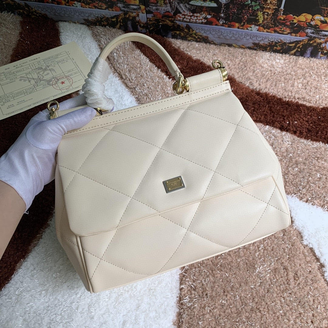 Top Quality Sicily Bag In For Women Quilted White Travel Bag