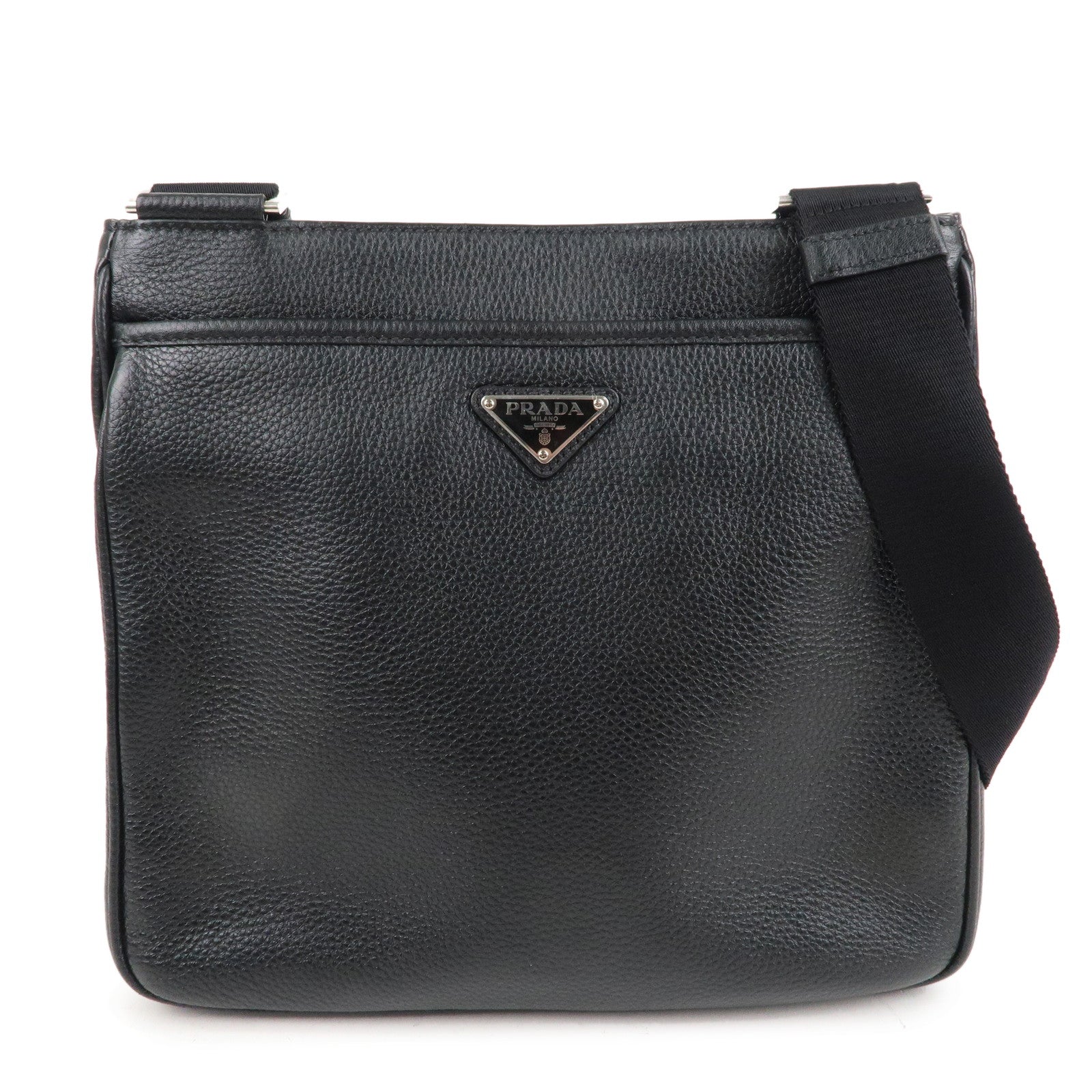 Prada Prada Logo Leather Shoulder Bag Hand Bag Black S 36971 14
