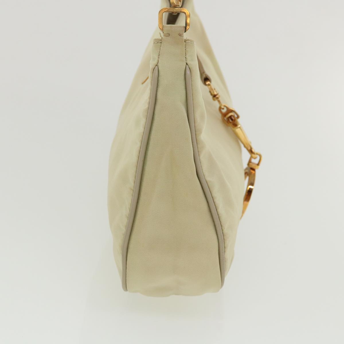 Prada Accessory Pouch Luxury Handbag Nylon Beige Clutch Bag