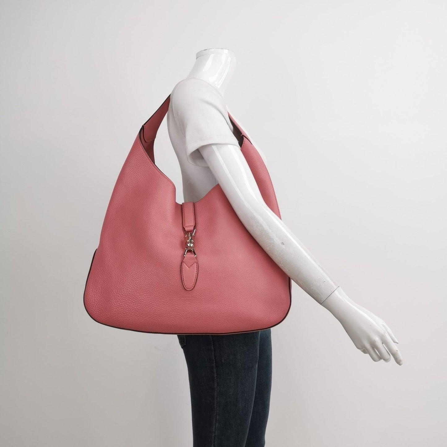 Gucci Jackie Soft Rose Bag Leather Pink Travel Bag