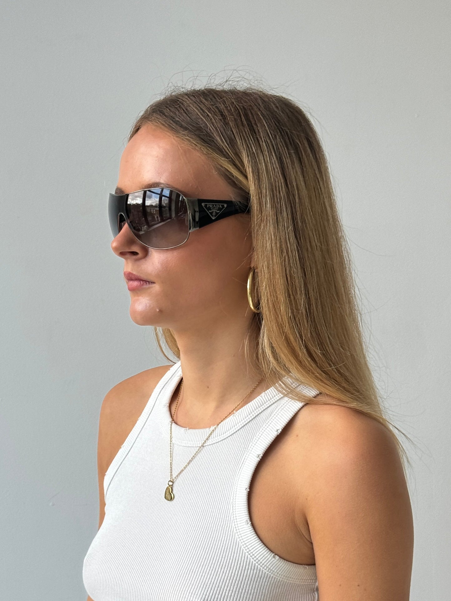 Prada Handbag Milano Oversized Shield Sunglasses