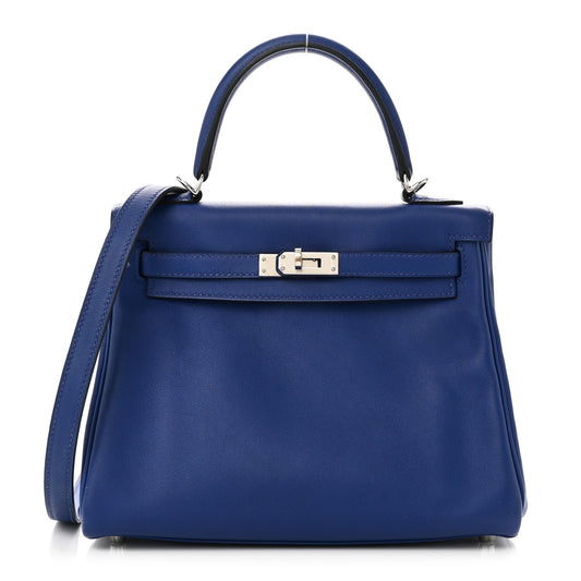 Hermes Swift Kelly Retourne Bleu Electrique Handbag Travel Bag