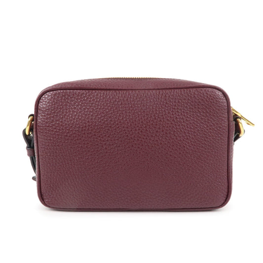Prada Shoulder Bag Crossbody Bag Leather Purple Logo
