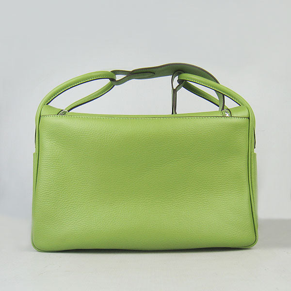 Hermes Luxury Lindy Cm Handbag Green Silver Travel Bag