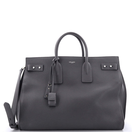 YSL Saint Laurent Saint Laurent Trending Sac De Jour Souple Leather Large Travel Bag