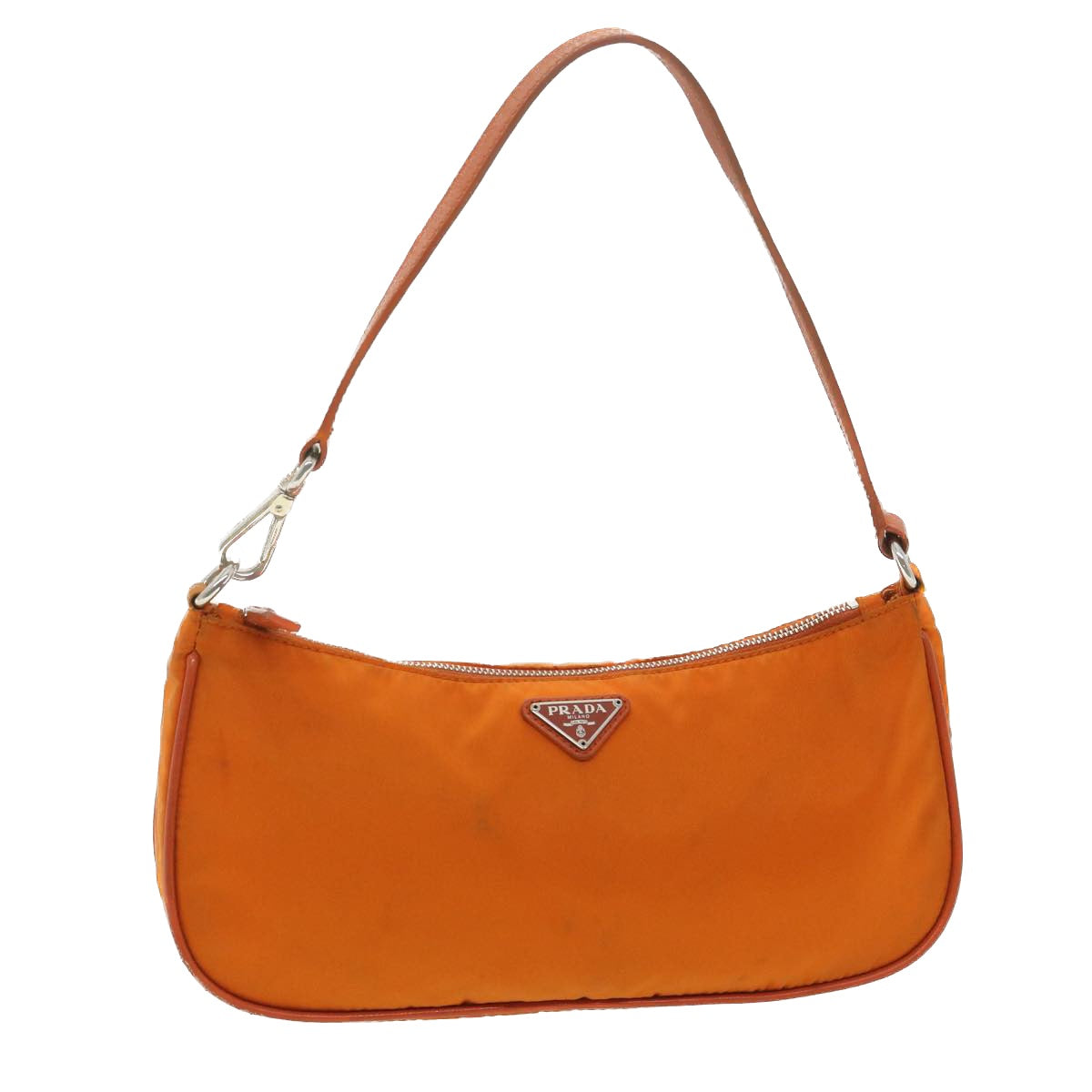Prada Accessory Pouch Luxury Handbag Nylon Orange Clutch Bag