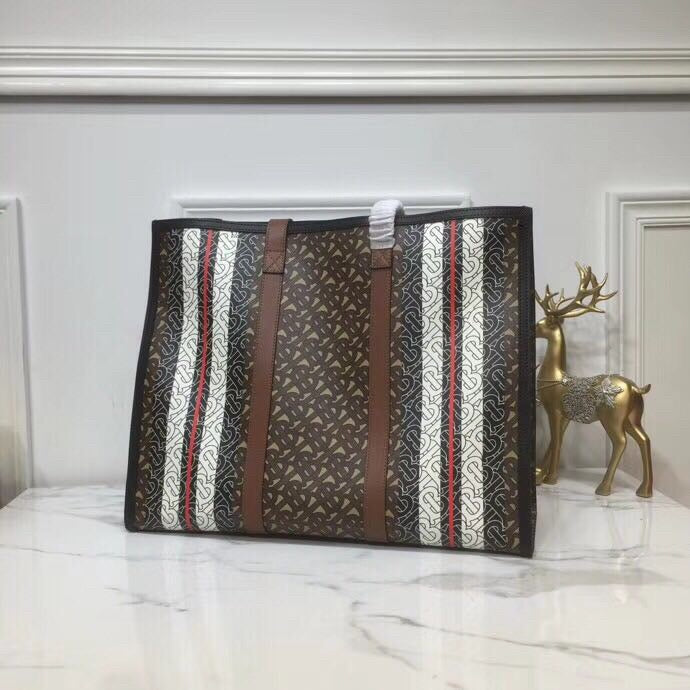 Top Quality Stripe Portrait Tote Bag Bridle Canvas Monogram 157In34Cm 8256