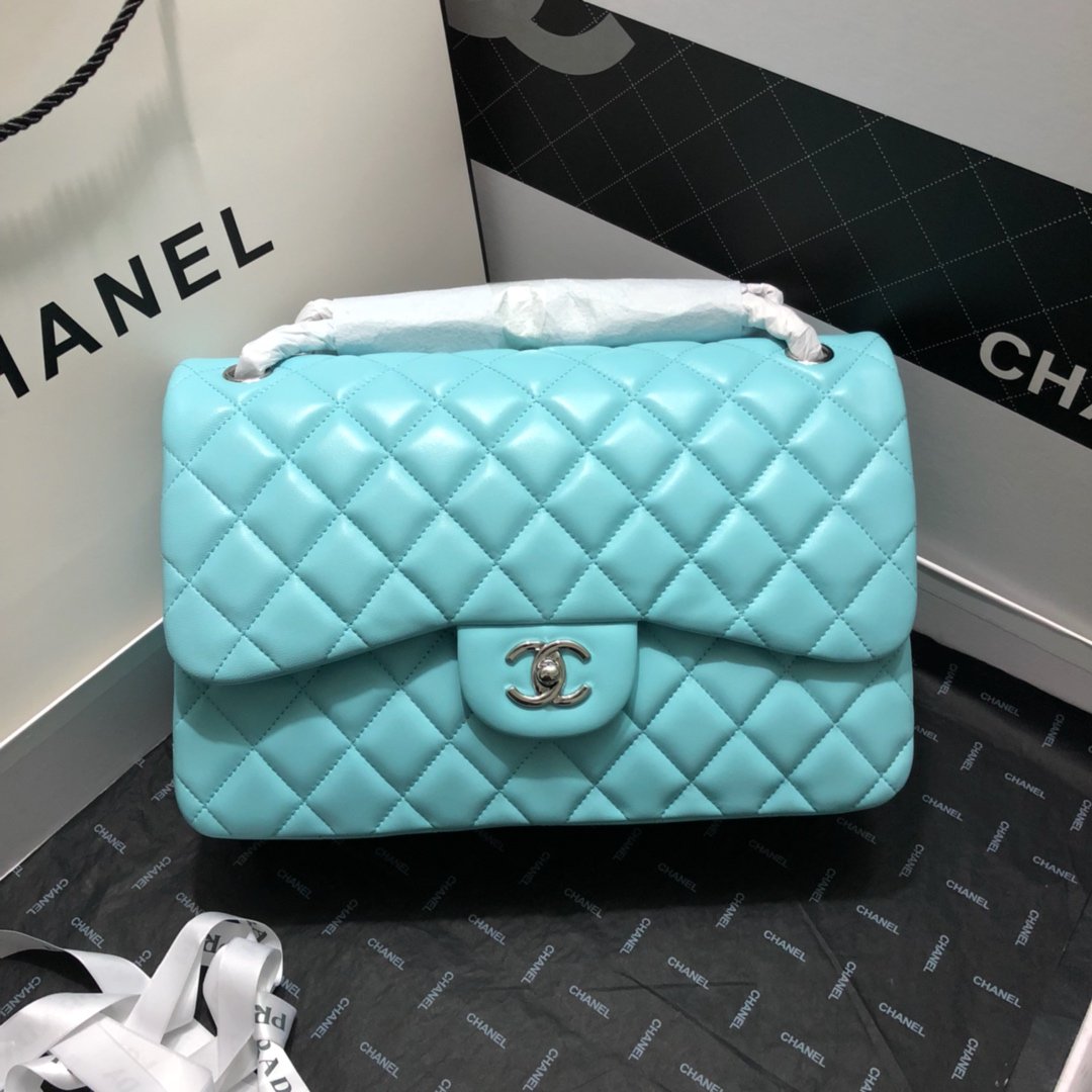 Chllarge Classic Handbag Hardware For Women Handbags Blue Gold Shoulder Bag