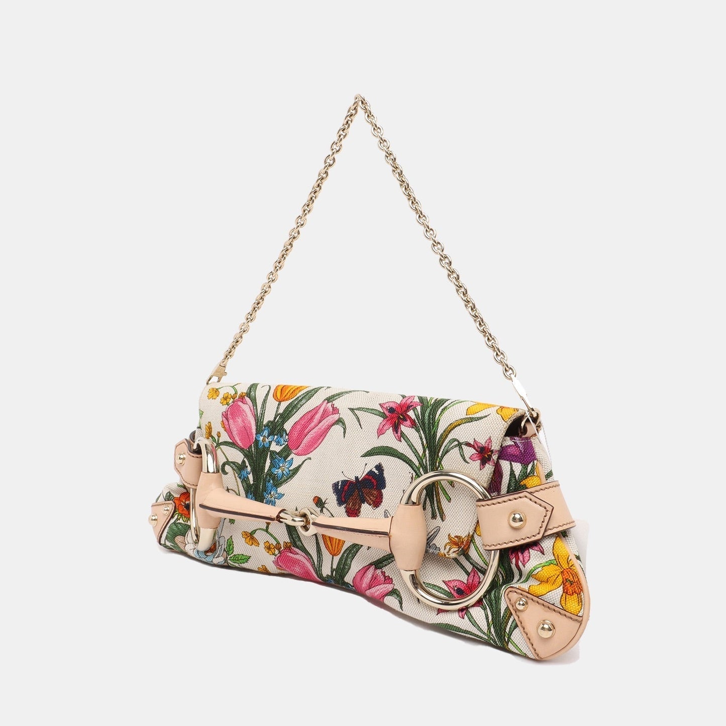 Gucci Horsebit Limited edition floral print Chain Shoulder Bag
