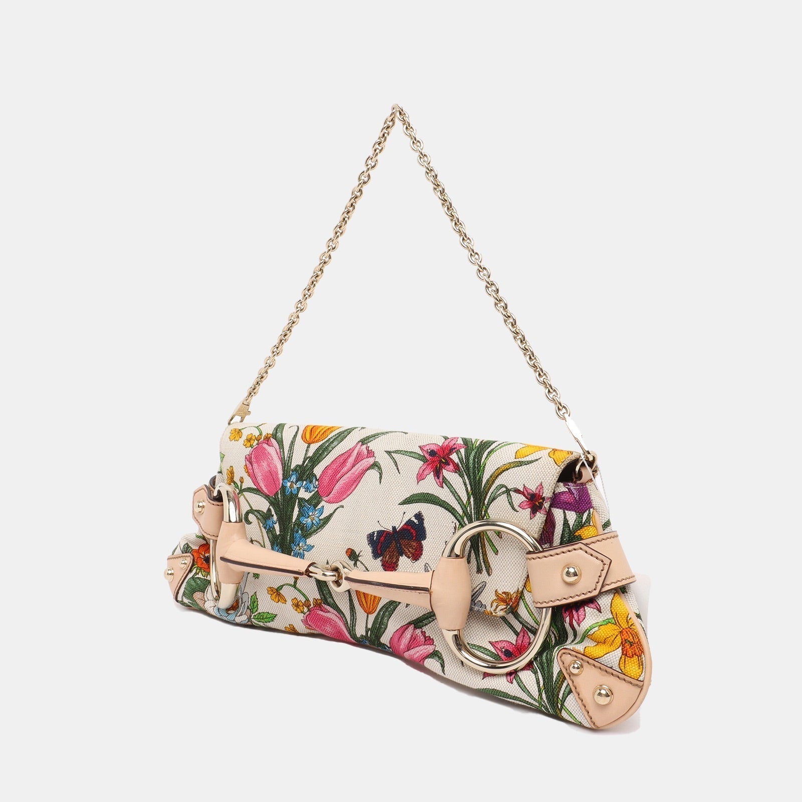 Gucci Horsebit Limited edition floral print Chain Shoulder Bag