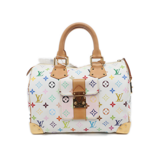 Louis Vuitton x Takashi Murakami Speedy 30 White Multicolor Handbag Multicolor 5