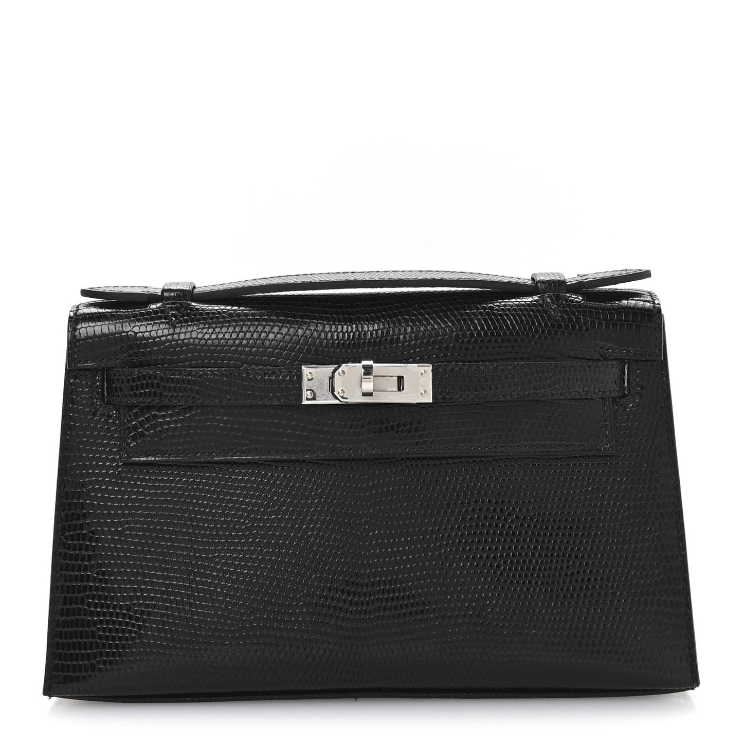 Hermes Lizard Kelly Pochette Clutch Black Clutch Bag Clutch Black 1760762
