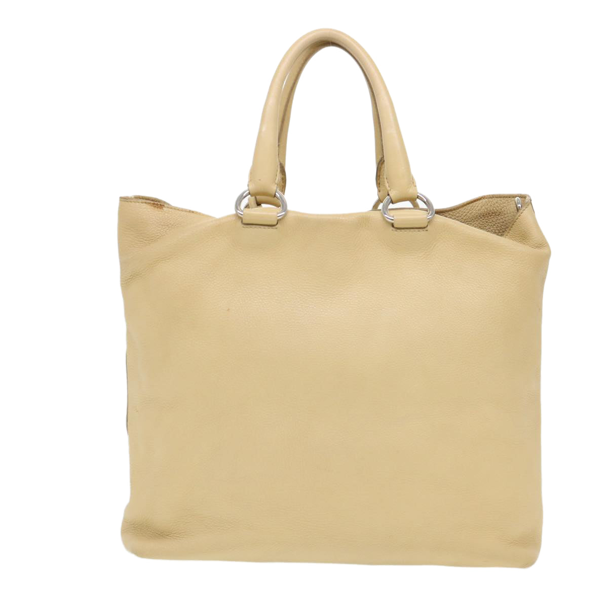 Prada Hand Bag 2Way Leather Beige Travel Bag