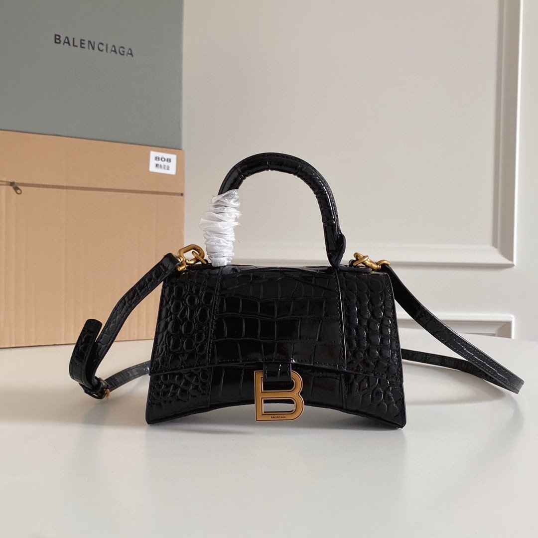Balenciaga Hourglass Xs Handbag In For Women Womenã Black Travel Bag