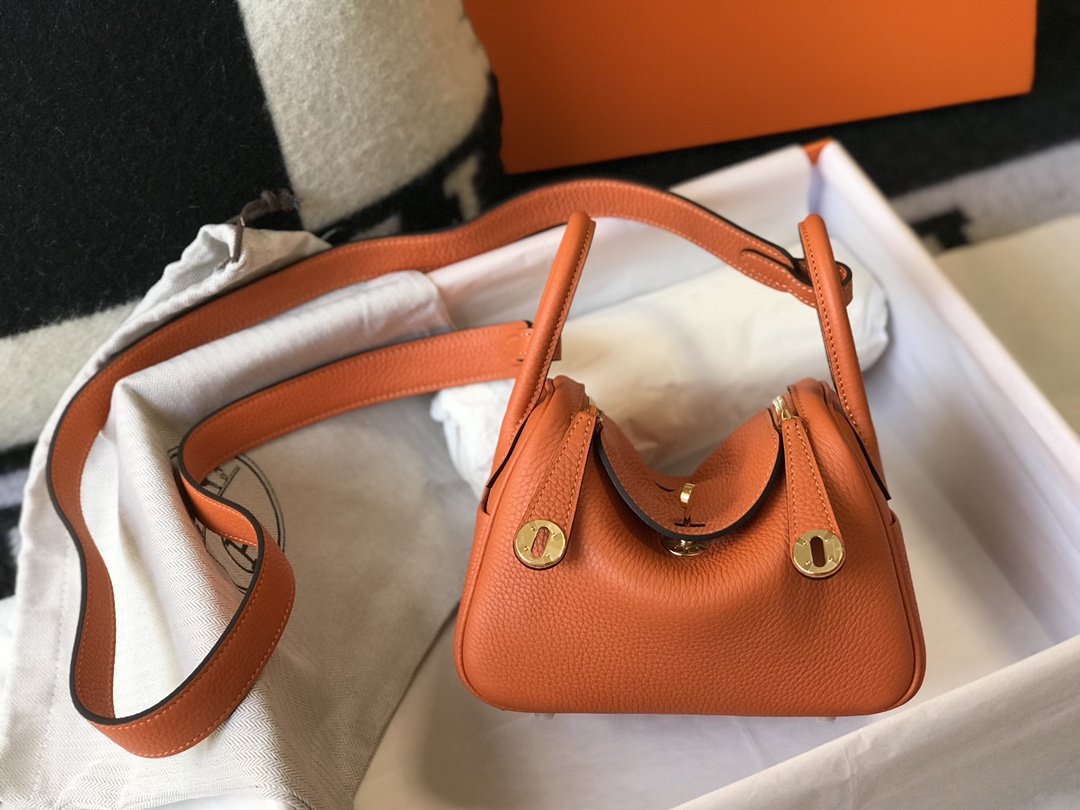 Top Quality Lindy Feu Color Togo Bag Gold Mini Crossbody Bag