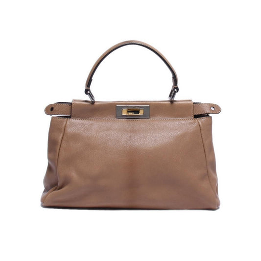 Fendi Tote Bag Peekaboo Leather Brown
