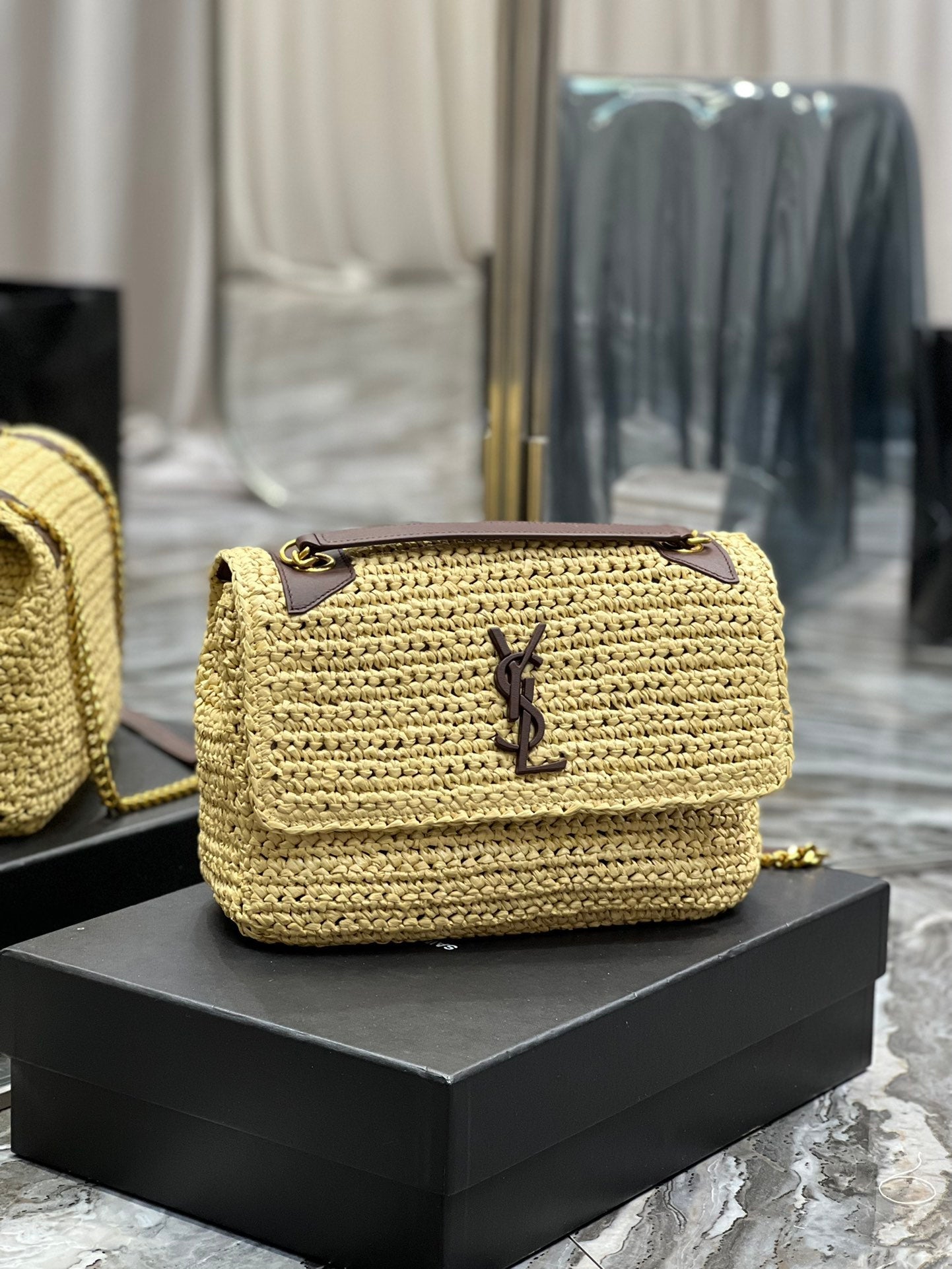 YSL Niki RaTop QualityTop Qualitya Brown Medium Chain Travel Bag