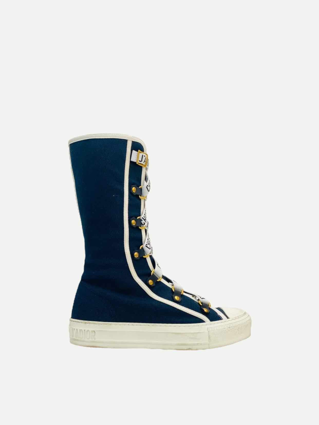 Dior Shoe Walk'n' Leather Canvas Blue Shoes