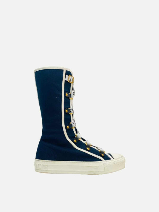 Dior Shoe Walk'n' Leather Canvas Blue Shoes