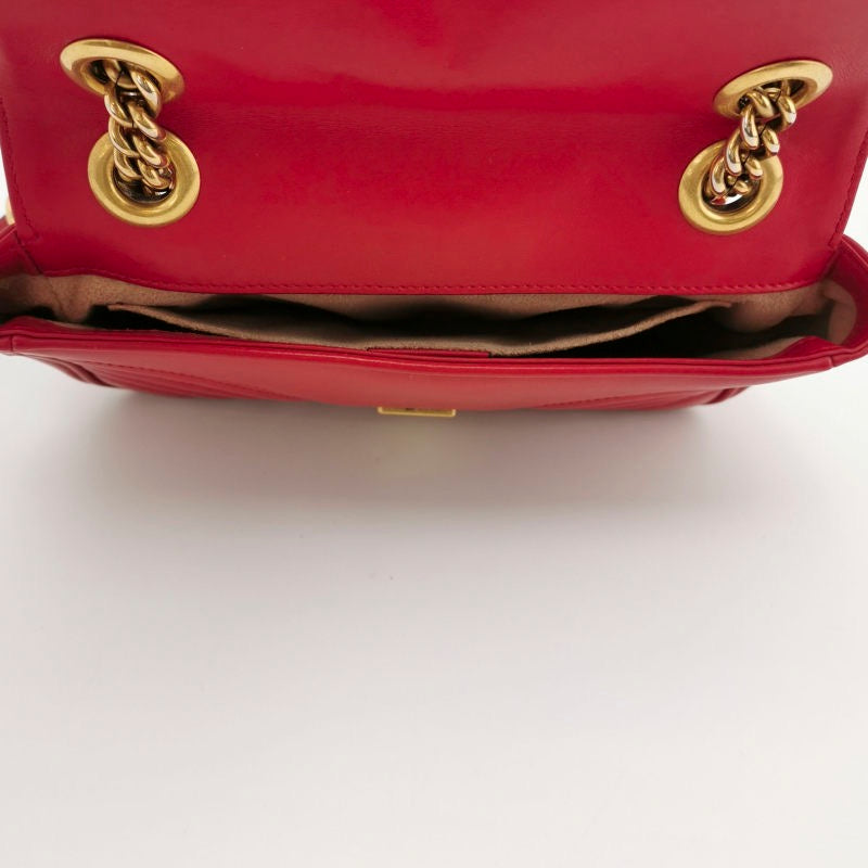 Gucci Marmont Leather Red Mini Flap Travel Bag