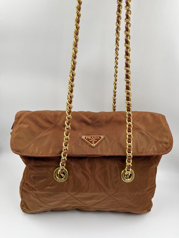 Prada Tote With Handle Nylon Chain Tote Bag Chain Handle 6