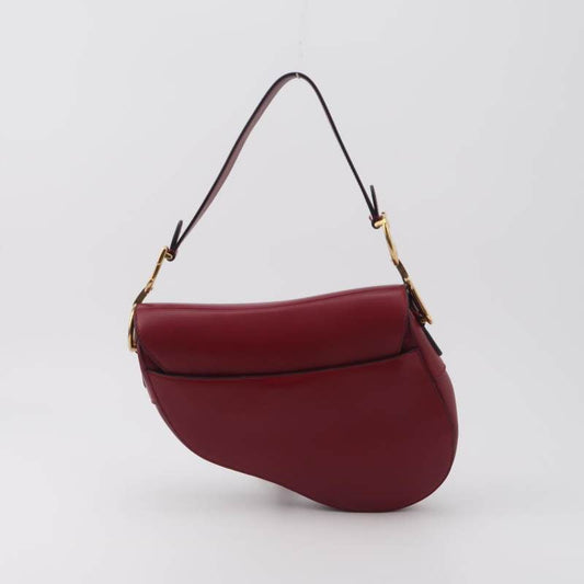 Dior Saddle Shoulder Bag Medium Smooth Hardware Leather Red