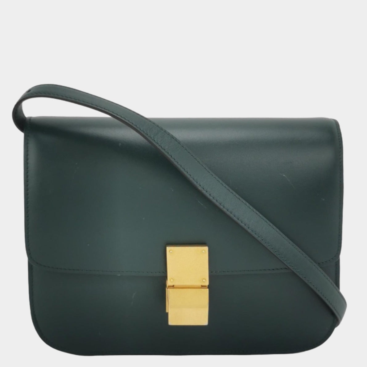 Classic Box Dark Crossbody Bag Leather Green