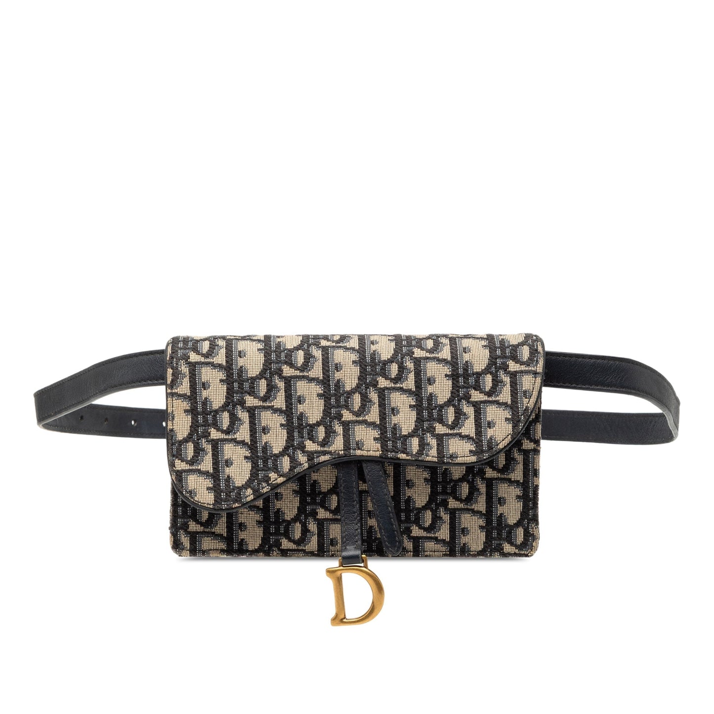 Dior Handbag Oblique Saddle Belt Bag Canvas Blue