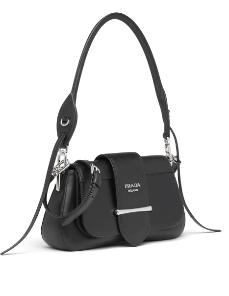 Prada Sidonie Shoulder Bag Leather Black Shoulder Bag Black