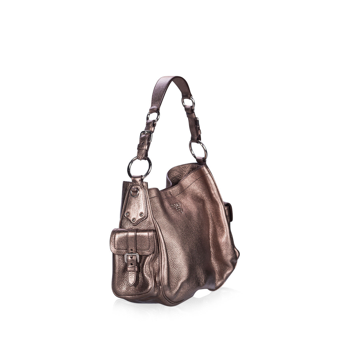 Prada Piombo Daino Shoulder Bag Vitello