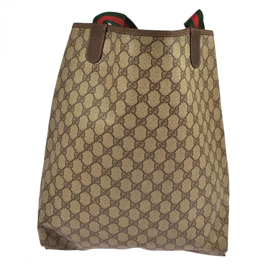 Gucci Pvc Tote Bag Leather Brown