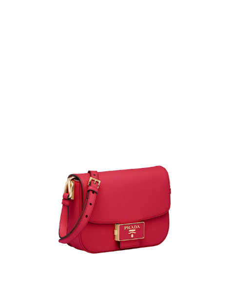 Prada Emblème Bag Leather Saffiano Red Travel Bag