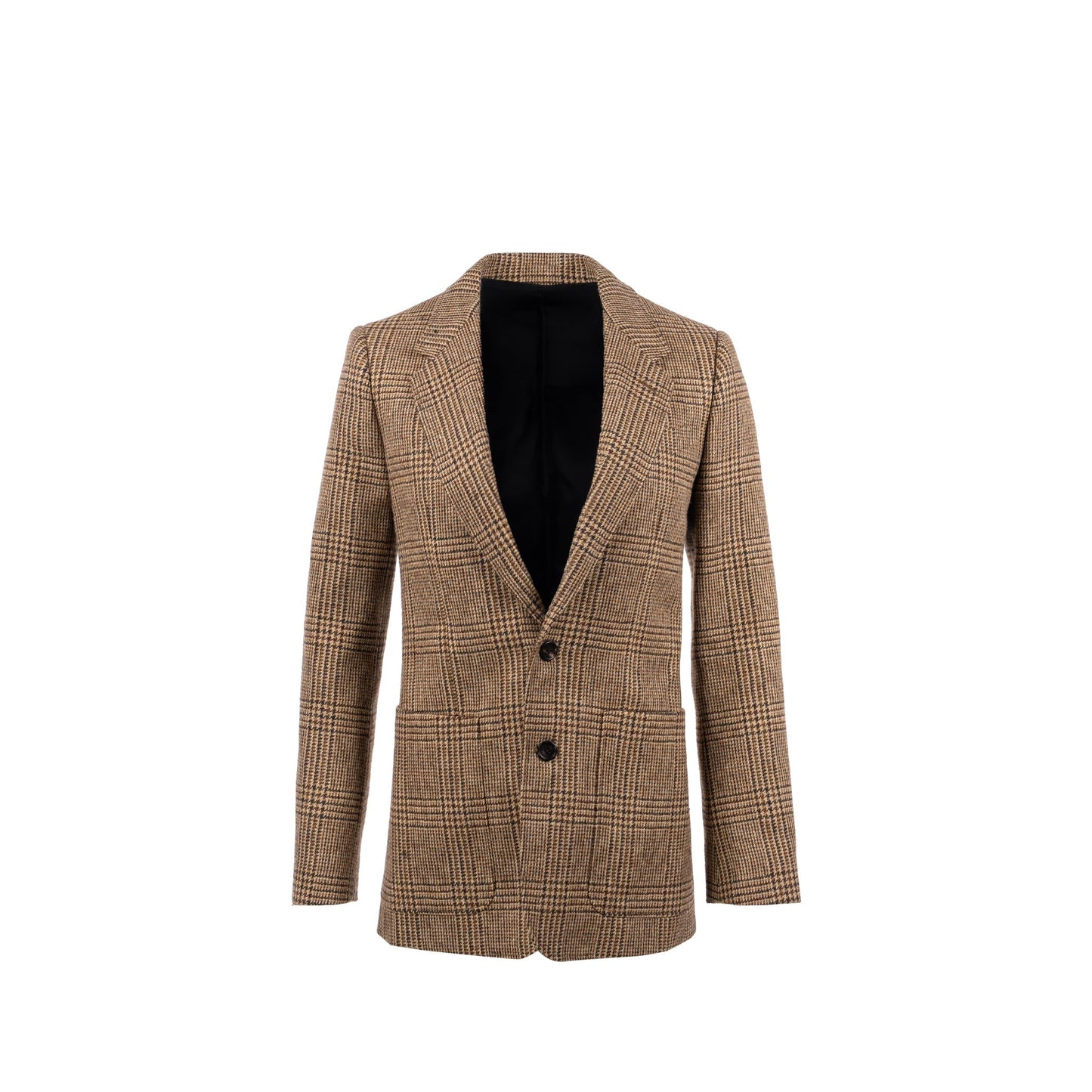 Celine Size Houndstooth Blazer Wool Handbag Brown Green Travel Bag