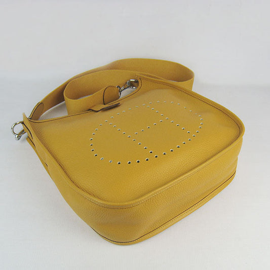 Hermes Luxury Evelyne I Handbag Yellow Silver Travel Bag