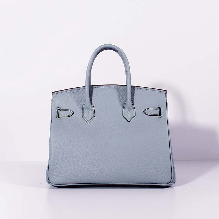 Hermes Luxury Cm Birkin Bag Togo With Strap Leather Blue Travel Bag