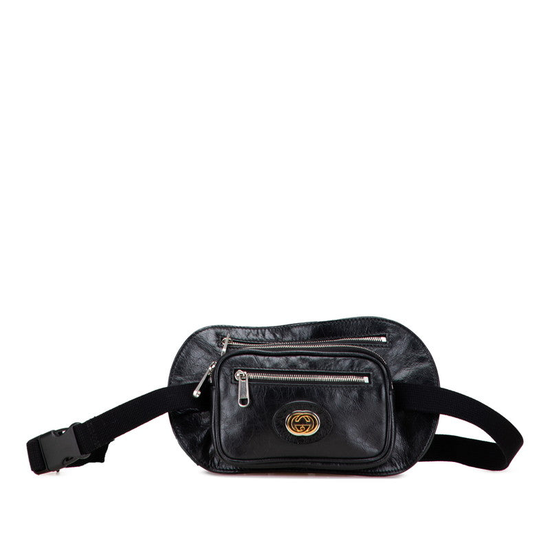 Gucci Interlocking Waist Bag Leather Travel Bag