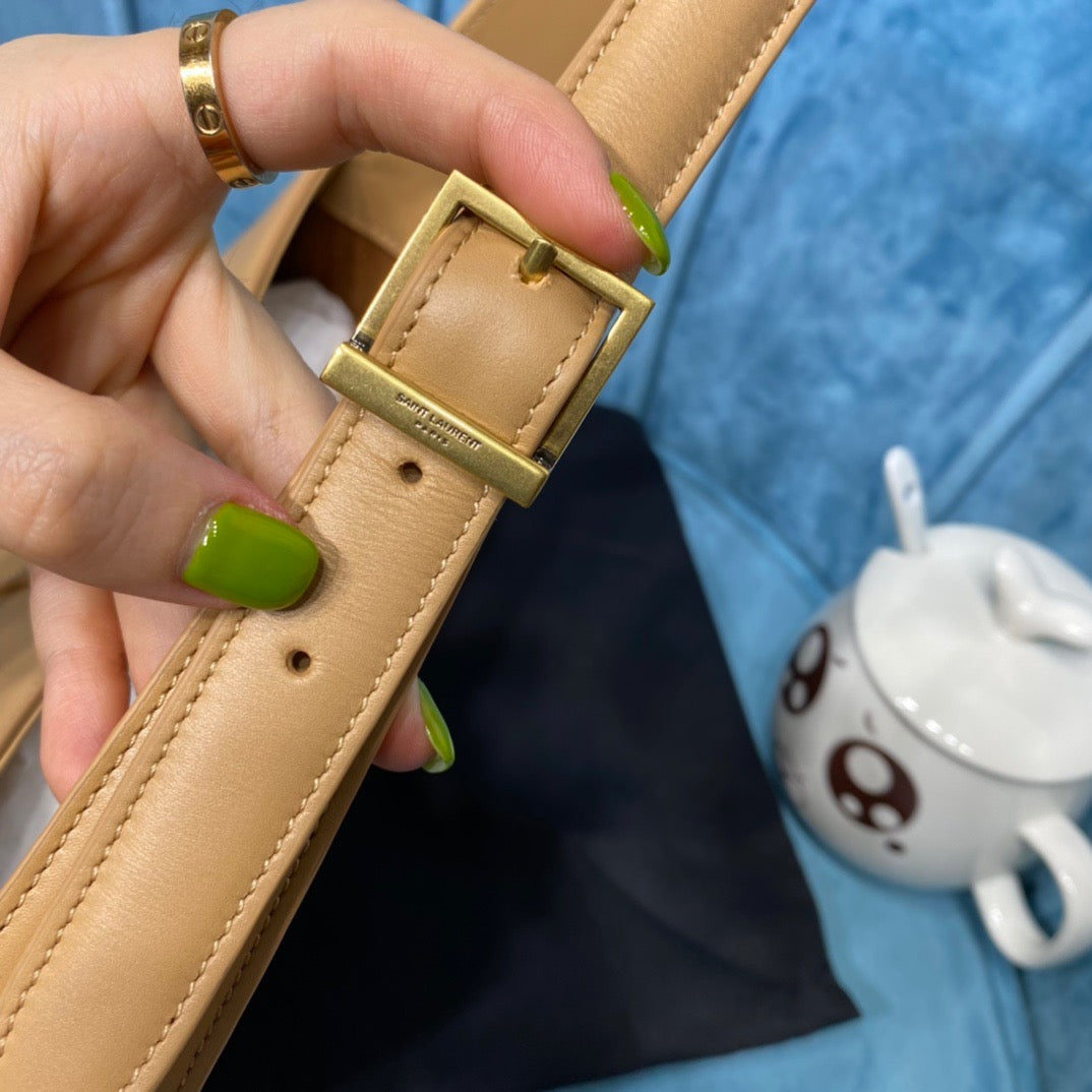 YSL Saint Laurent Le 5 Ã 7 Smooth Beige Shoulder Bag