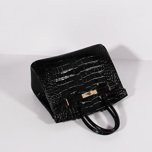 Hermes Luxury Birkin Cm Crocodile Bag With Strap Leather Black Travel Bag