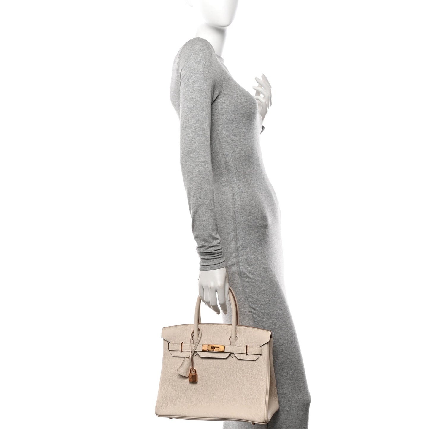 Hermes Togo Birkin Craie Handbag Travel Bag 30 Craie 1614925