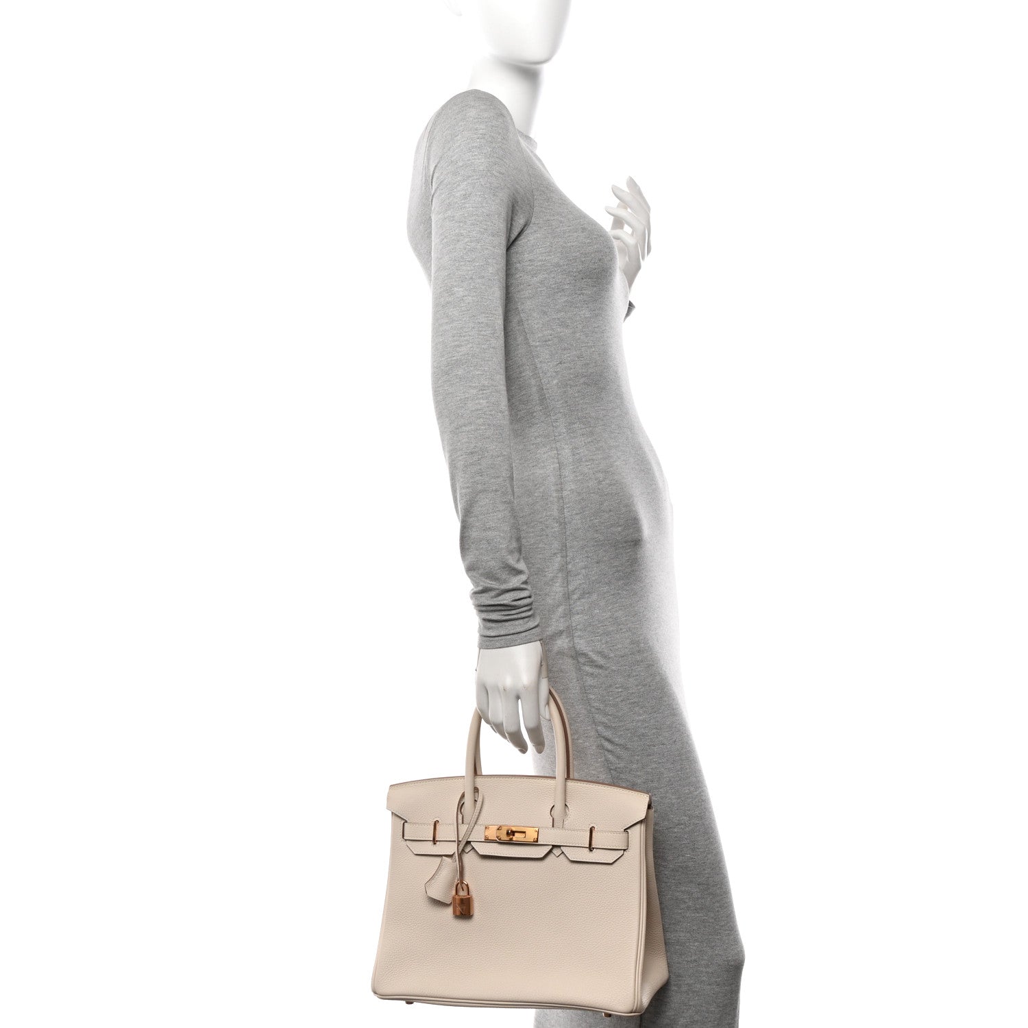Hermes Togo Birkin Craie Handbag Travel Bag 30 Craie 1614925