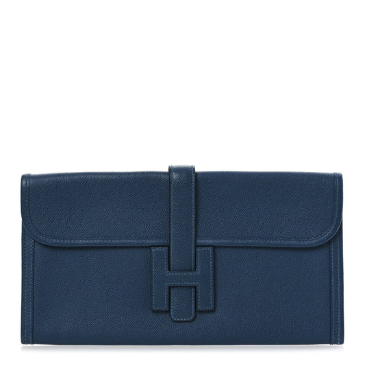 Hermes Epsom Jige Elan Clutch Bleu Thalassa Clutch Bag