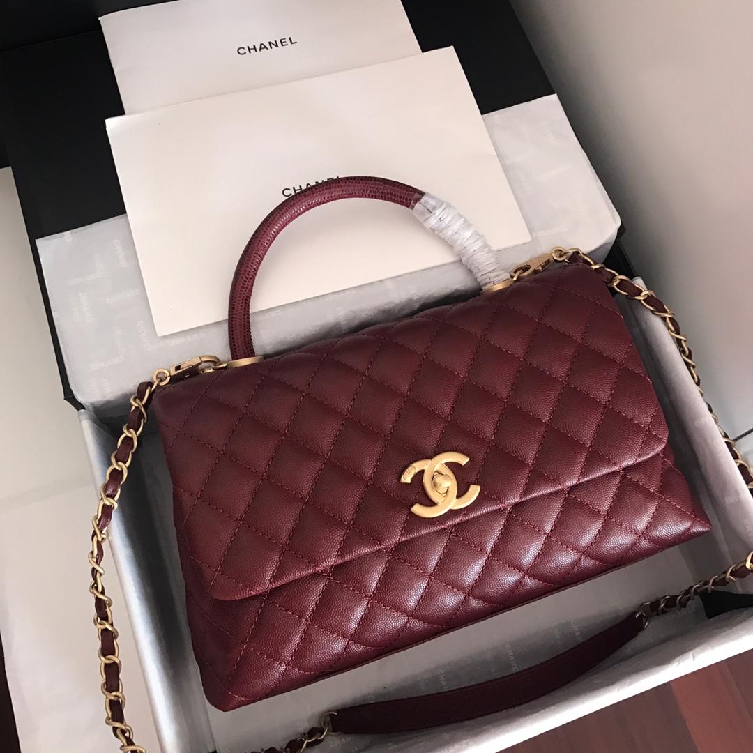 CHLHandbag Dark 11in 28cm Red Top Handle