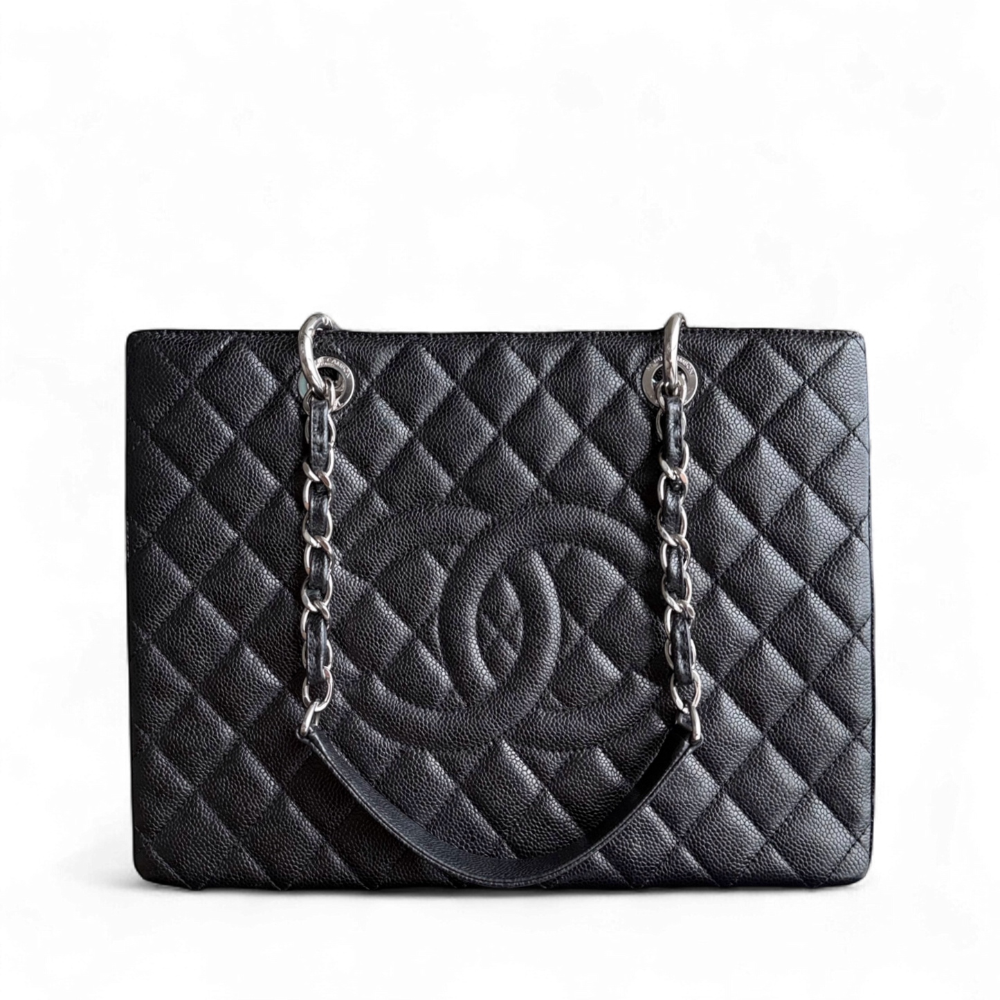 Chanel GST Grand Shopping Tote - Caviar Grained Quilted Black Tote Bag