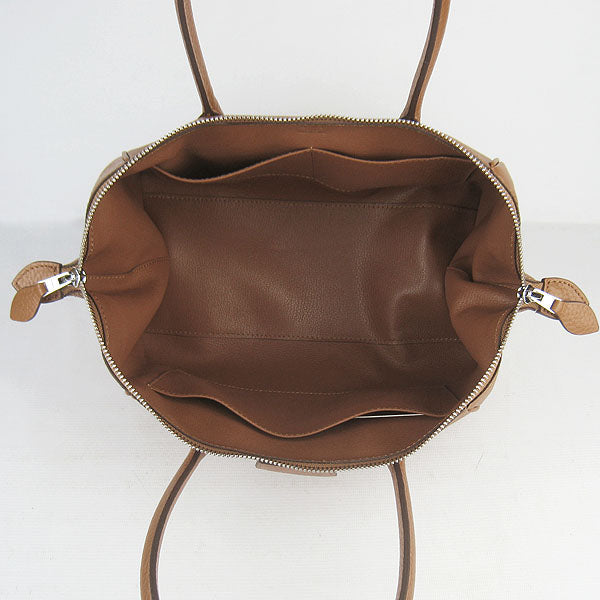 Hermes Luxury Paris Bombay Victoria Handbag Light Coffee Travel Bag