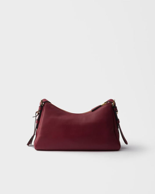 Prada Cashier Purse Burgundy Handbag Leather Black Travel Bag