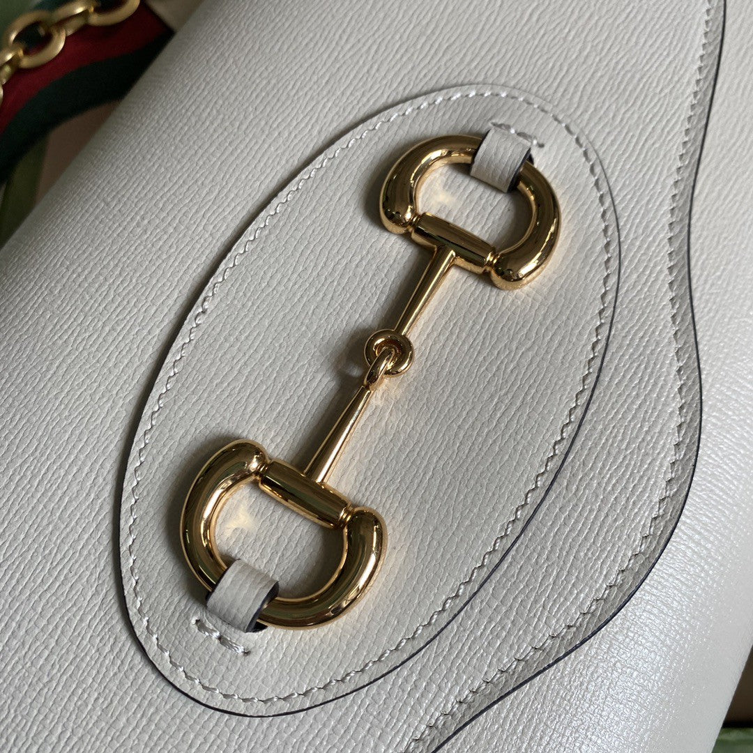 gg Horsebit 10in 26cm gg White Small Handbag