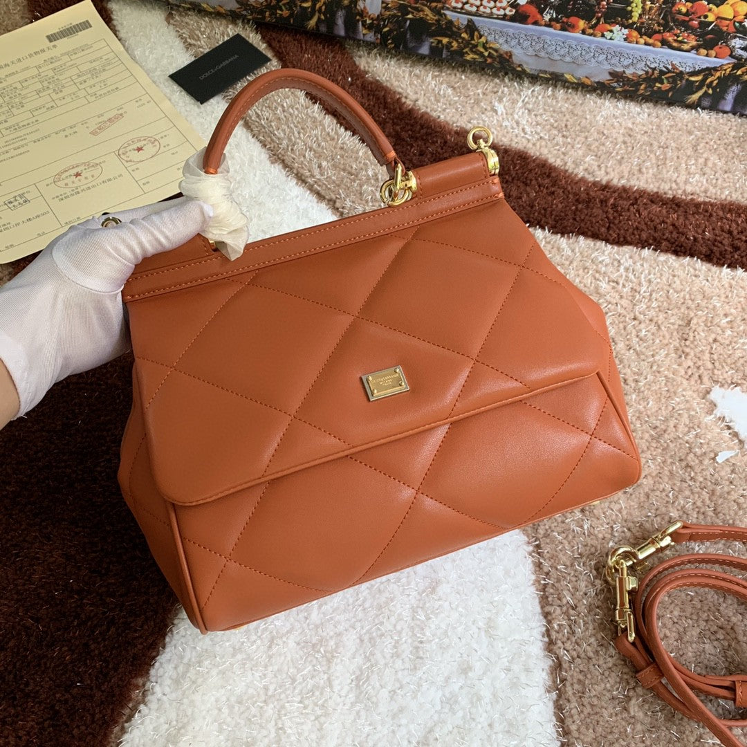 Top Quality Sicily Bag In For Women Quilted Brown Travel Bag