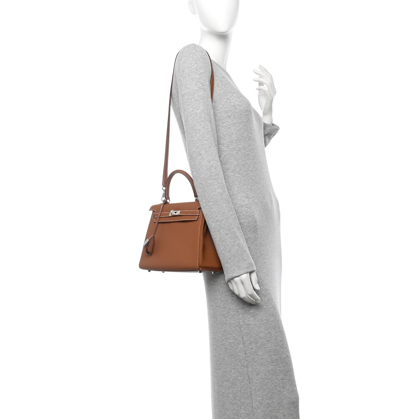 Hermes Togo Kelly Retourne Handbag Gold Travel Bag 25 Gold 1736713