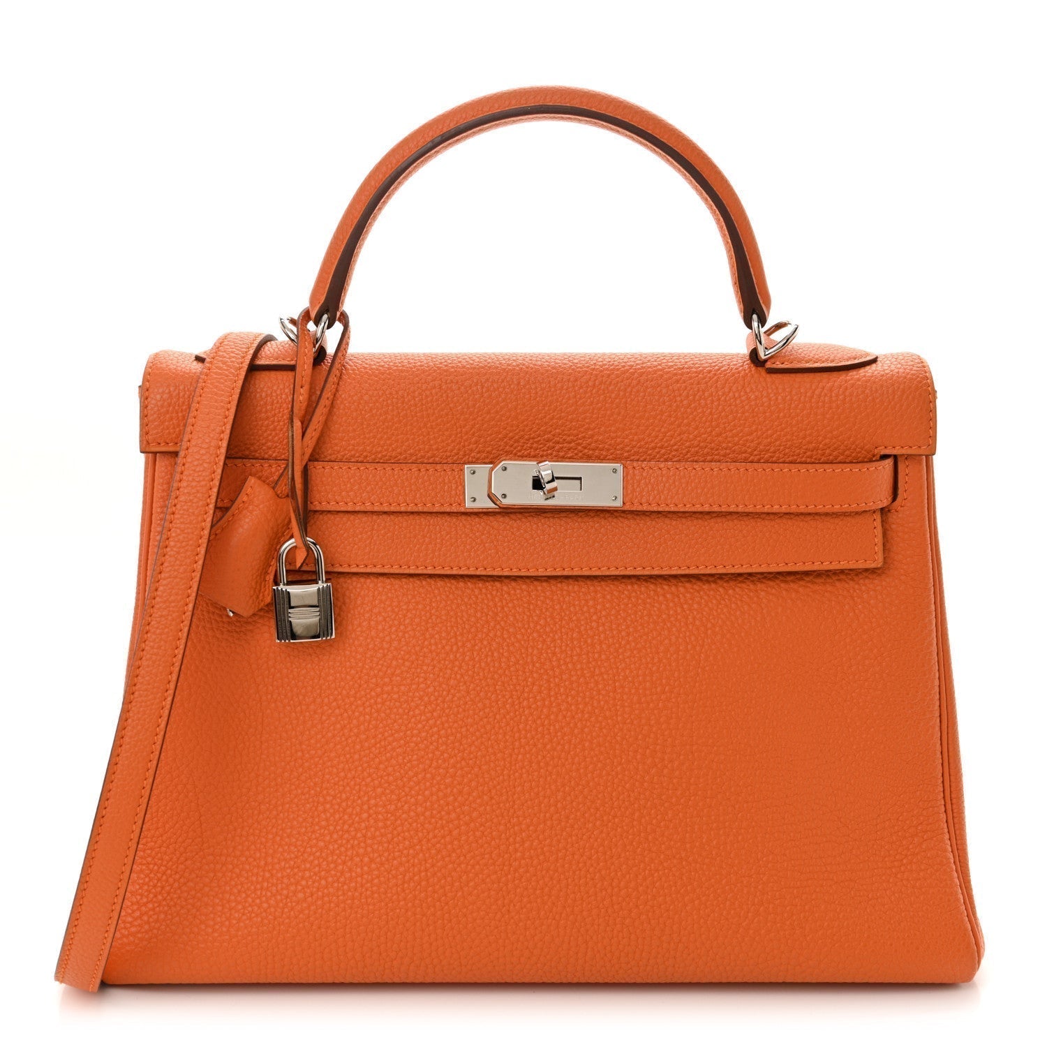 Hermes Togo Kelly Retourne Handbag Orange Travel Bag